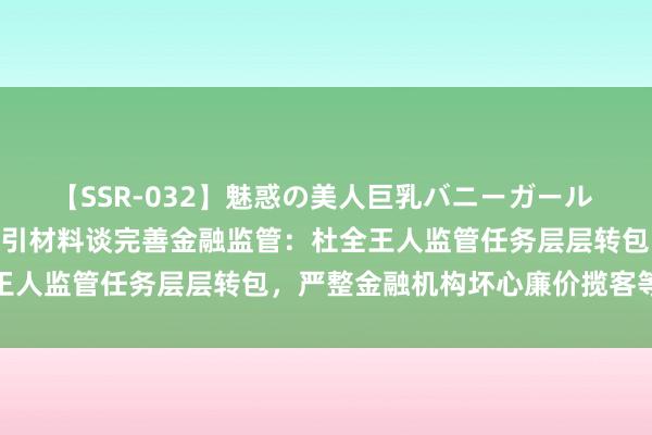 【SSR-032】魅惑の美人巨乳バニーガール 2 二十届三中全会巨擘指引材料谈完善金融监管：杜全王人监管任务层层转包，严整金融机构坏心廉价揽客等乱象