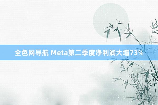 全色网导航 Meta第二季度净利润大增73%