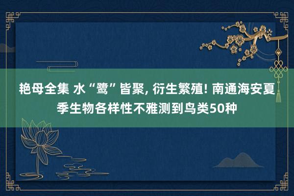 艳母全集 水“鹭”皆聚， 衍生繁殖! 南通海安夏季生物各样性不雅测到鸟类50种