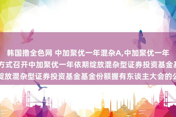韩国撸全色网 中加聚优一年混杂A,中加聚优一年混杂C: 对于以通信开会方式召开中加聚优一年依期绽放混杂型证券投资基金基金份额握有东谈主大会的公告