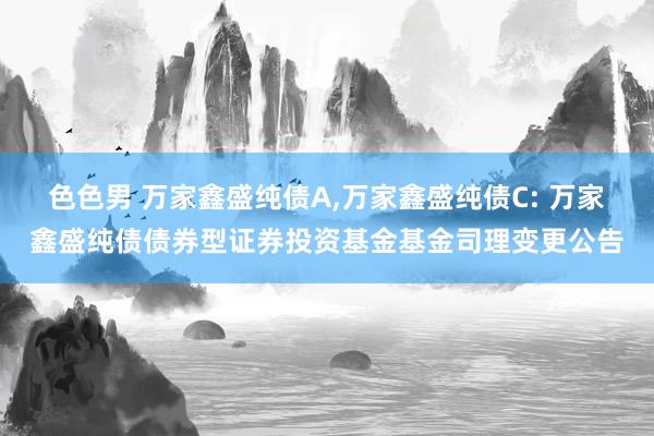 色色男 万家鑫盛纯债A,万家鑫盛纯债C: 万家鑫盛纯债债券型证券投资基金基金司理变更公告