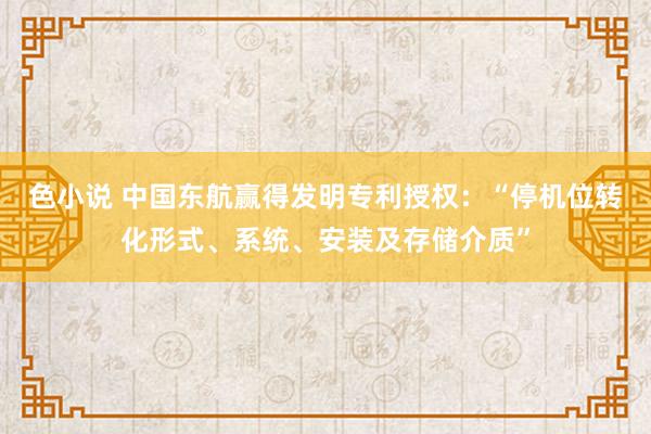 色小说 中国东航赢得发明专利授权：“停机位转化形式、系统、安装及存储介质”
