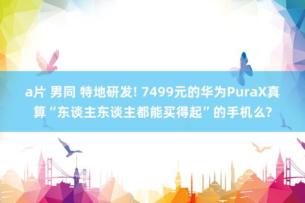 a片 男同 特地研发! 7499元的华为PuraX真算“东谈主东谈主都能买得起”的手机么?